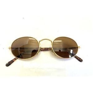 B&L RAY BAN W2471 YVAS SLEEK OVAL GOLD/TOROISE AVIATOR SUNGLASSES w/CASE